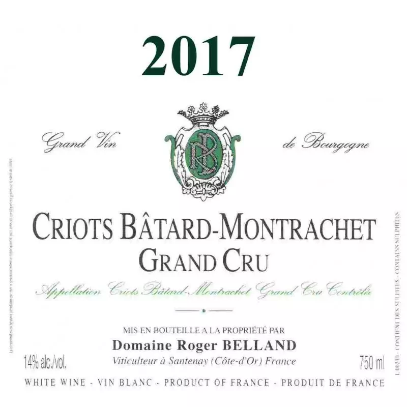 Domaine Roger Belland Criots-Bâtard-Montrachet Grand Cru 2017
